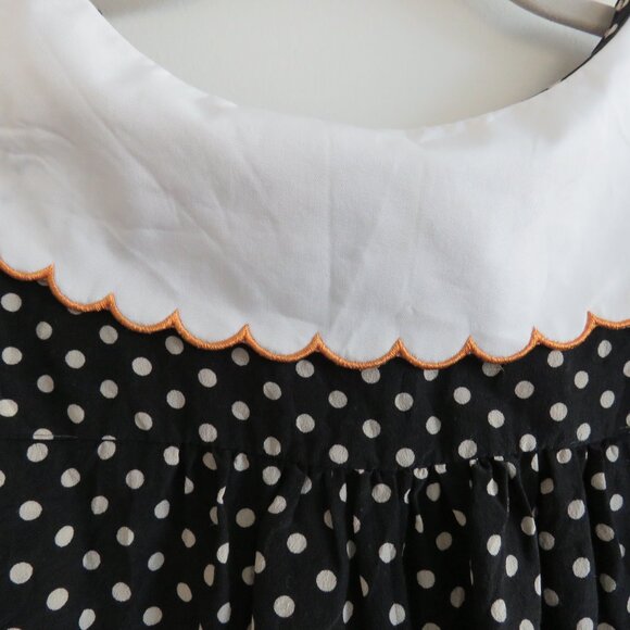 RIXO Lila 100% Silk Polka Dot Floral Embroidered Bib Collar Blouse Cottage Sz S - Picture 13 of 16